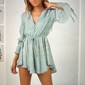 Green princess Polly romper